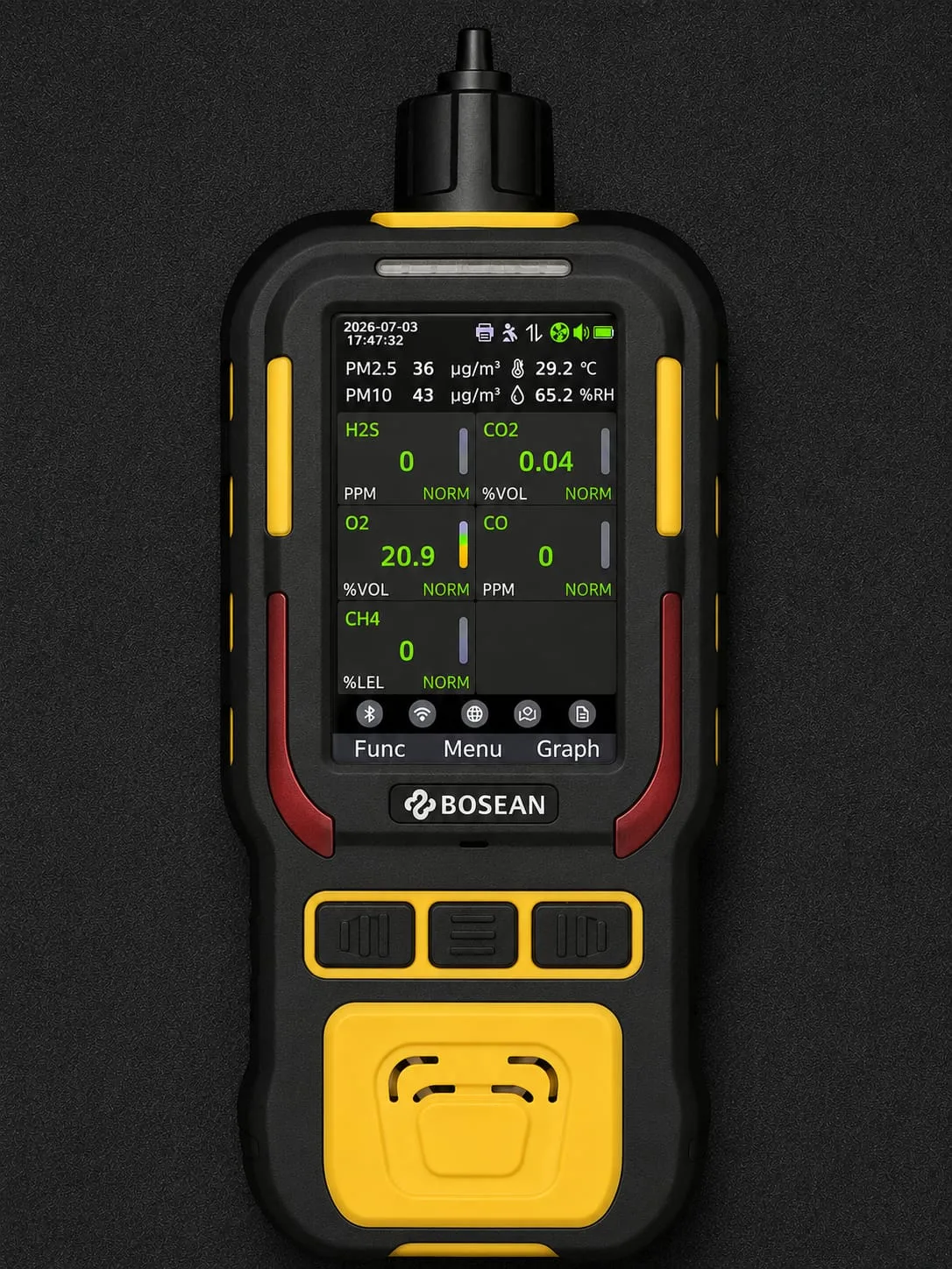 Bosean K-600M Built-in Pump 5-in-1 Portable CO₂ Gas Detector