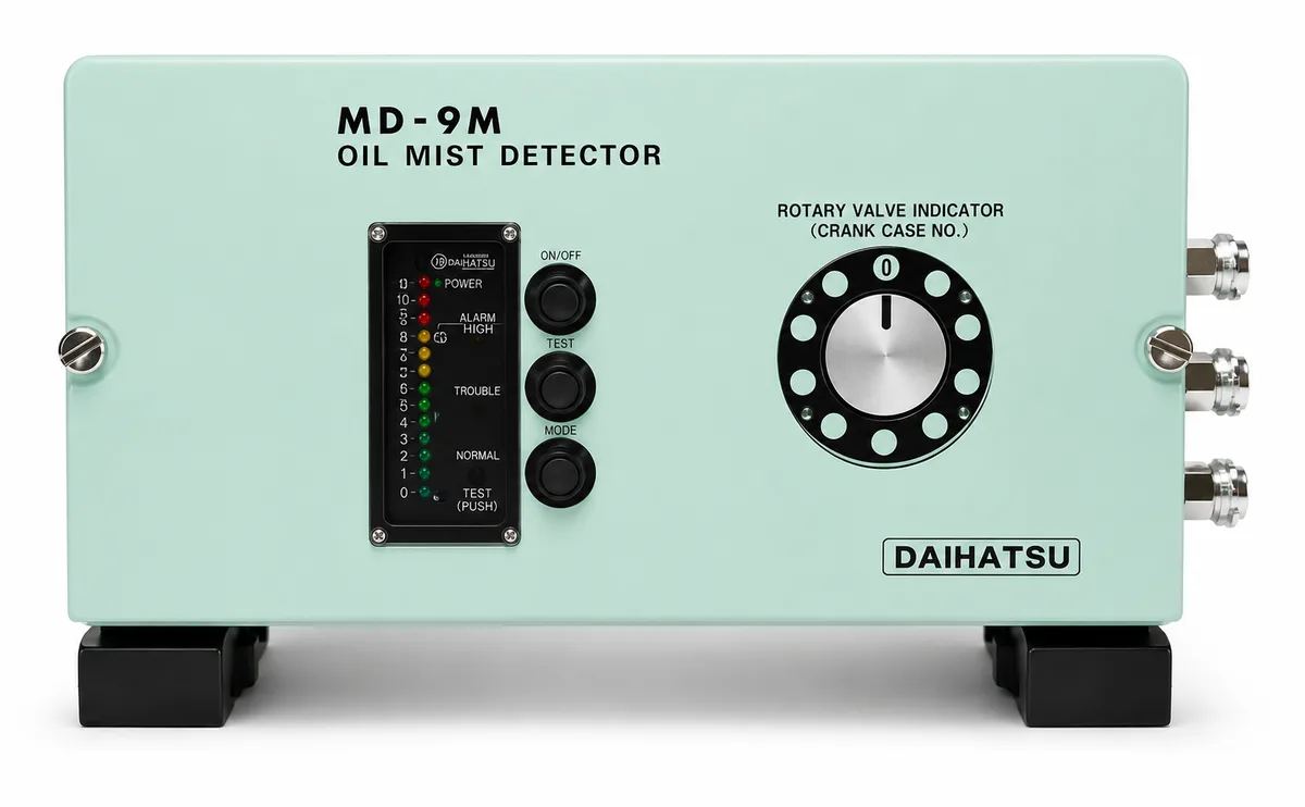 Daihatsu MD-9M Oil Mist Detector – Marine Engine Protection System Daihatsu MD-9M Oil Mist Detector for marine diesel engine crankcase oil mist monitoring and engine safety protection.