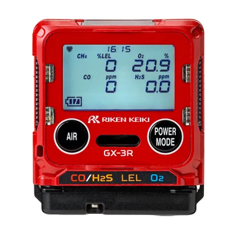 Riken Keiki GX-3R Portable Multi Gas Detector Riken Keiki GX-3R portable multi gas detector for monitoring oxygen, carbon monoxide, hydrogen sulphide, and combustible gases in marine, offshore, and industrial environments.